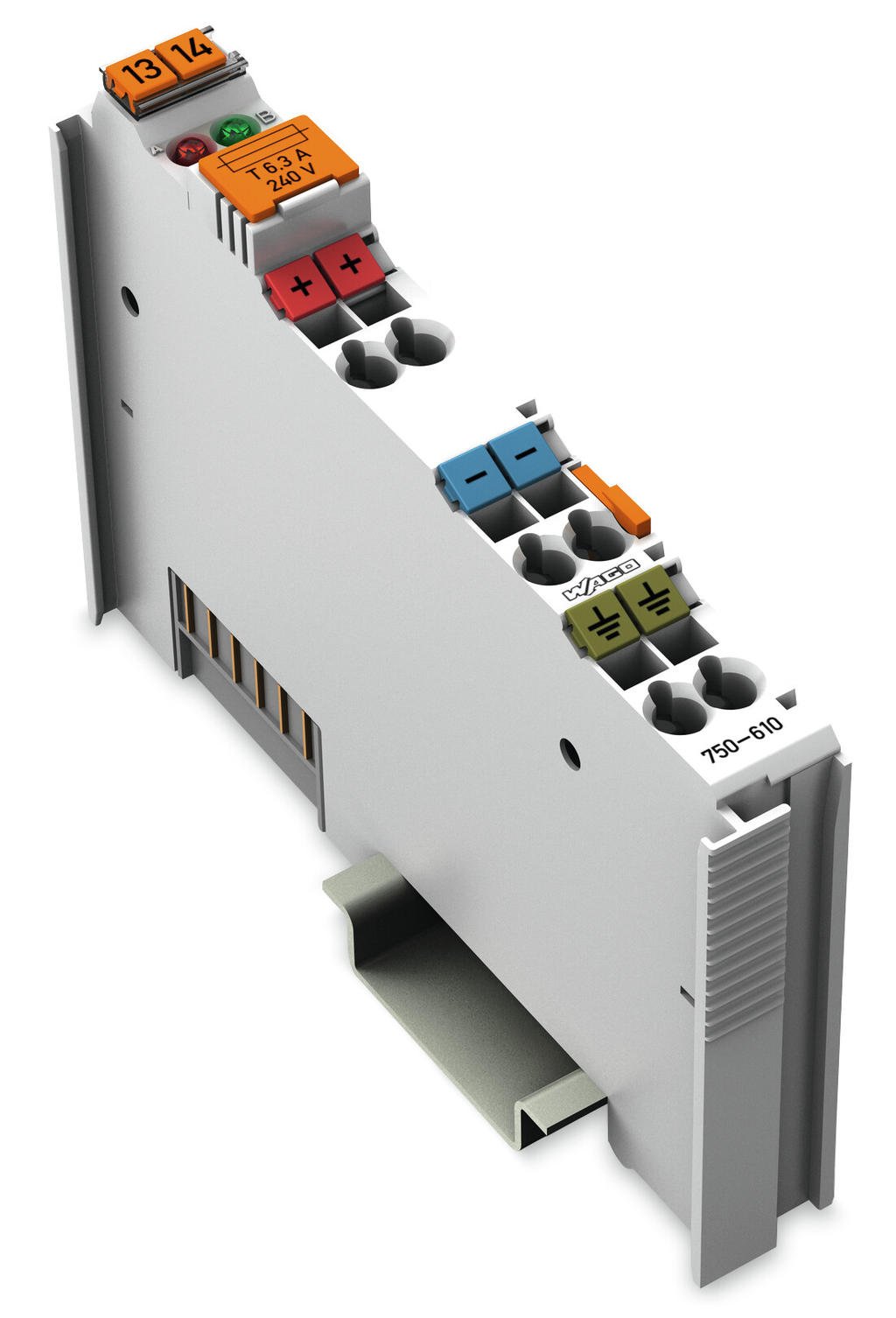 MODULO DE ALIMENTACION; 24 V DC; PORTAFUSIBLE; DIAGNOSTICO (WAG100490 / 750-610)