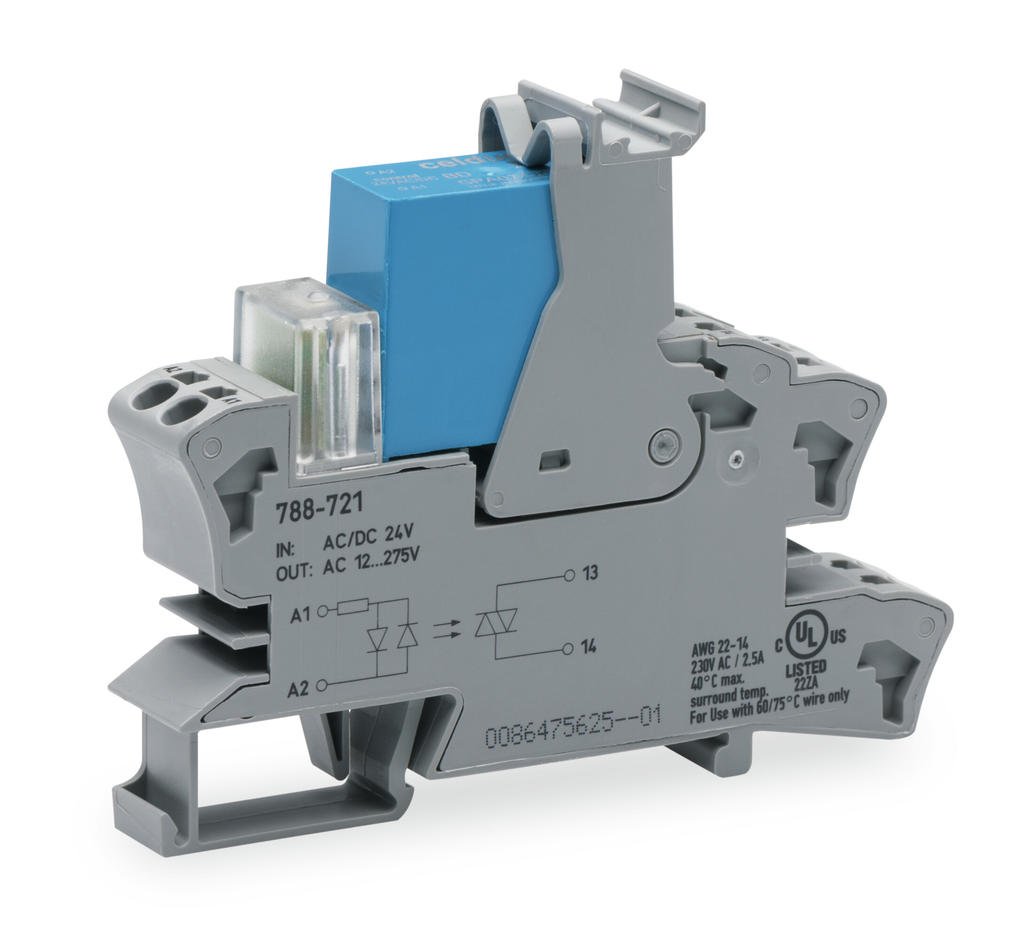 RELE DE SOLIDO (SSR); ENTRADA 24 V AC/DC; SALIDA: 12 V ... 275 V AC/2 A; CON. TENSION CERO (WAG100637 / 788-721)