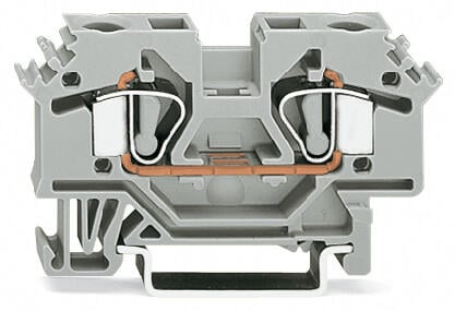 [WAG100714] BORNERA DE PASO 2 CONDUCTORES AWG 24-10 800V 41A COLOR GRIS PARA RIEL DIN 6MM2 (WAG100714 / 282-601)