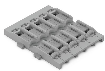 ADAPTADOR DE FIJACION 5 POLOS PARA BORNA DE CONEXION EN LINEA CON PALANCA COLOR GRIS (WAG101058 / 221-2525)