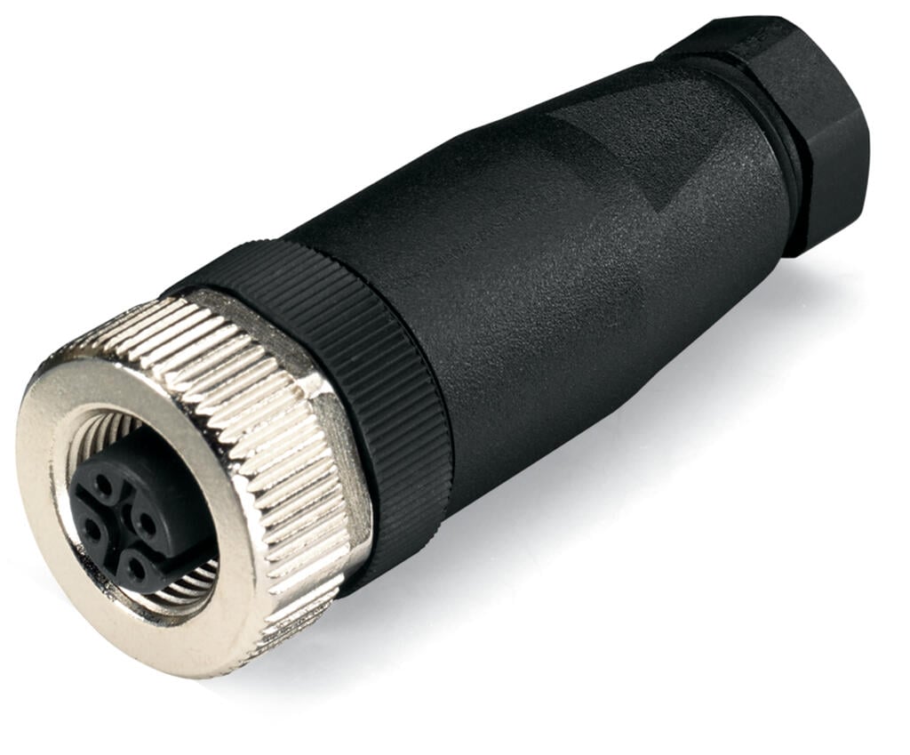 CONECTORES CABLE DE SENSORES Y ACTUADORES; 4 POLOS; CONECTOR HEMBRA M12 AXIAL (WAG101305 / 756-9213/040-000)